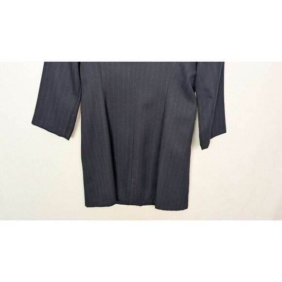 VINTAGE 90s Y2K City Triangles 13 Blazer Jacket Suit Dress Set Navy Pin Stripe - Picture 13 of 16